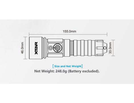 Diving Flashlight XTAR D26W WHALE-W Li-ION 18650 LED 1000lm - 19