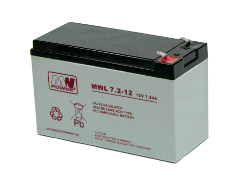 Akumulator żelowy 12V/7,2Ah MWL T1