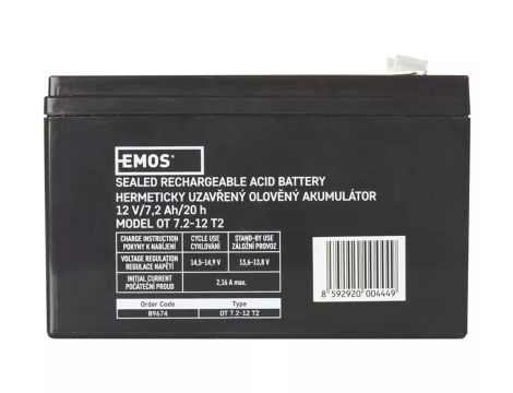 Akumulator żelowy 12V/7,2Ah EMOS B9674 - 2