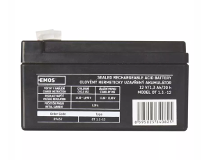 Akumulator żelowy 12V/1,3Ah B9652 EMOS - image 2