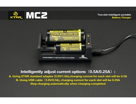 Charger XTAR MC2-C for 18650/26650 USB Li-Ion 2 chanels - 11