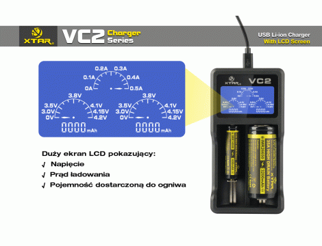 Charger XTAR VC2 for 18650/26650 USB - 27