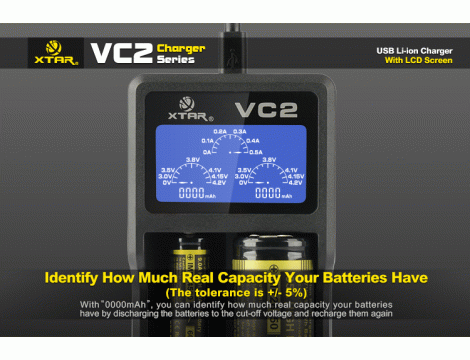 Charger XTAR VC2 for 18650/26650 USB - 39