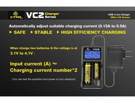 Charger XTAR VC2 for 18650/26650 USB - 41