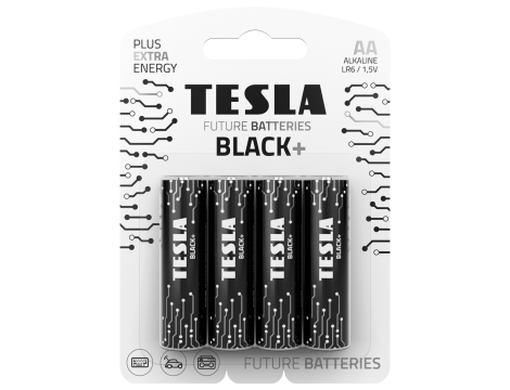 Alkaline battery  LR6 TESLA BLACK+B4