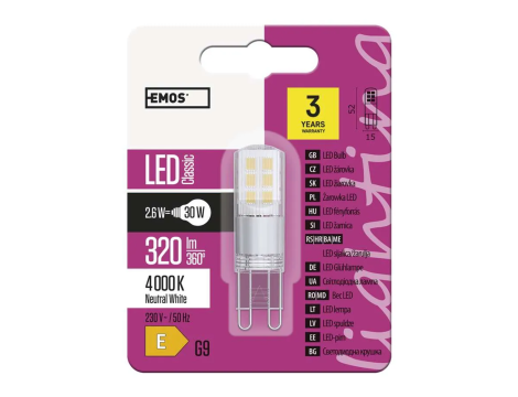 Bulb LED EMOS G9 2,6W  ZQ9534 320lm - 3