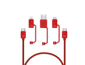 All in one Multiple USB Cable XTAR PDC-3 3A RED - image 2