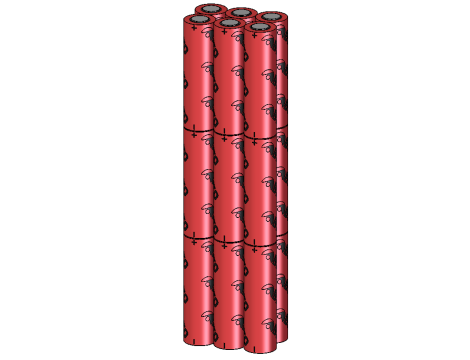Battery pack Li-Ion 18650 11.1V 15.6Ah 3S6P - 2