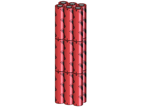 Battery pack Li-Ion 18650 11.1V 12.3Ah 3S6P - 2