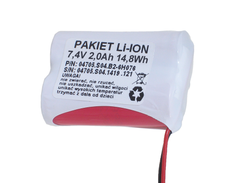 Battery pack Li-ion 18500 7.4V 2,0Ah 2S1P