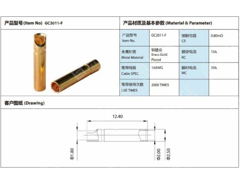 Amass GC2011-F female connector 15/30A banana - 4