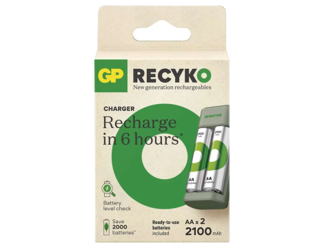 Battery charger GP Recyko Eco E221 + 2xAA ReCyko 2100 Series