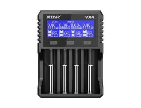 XTAR Visible Mixer VX4 Charger VX4 SET 18650/26650 Li-ION/MiMH, 4ch, with AC/DC adapter