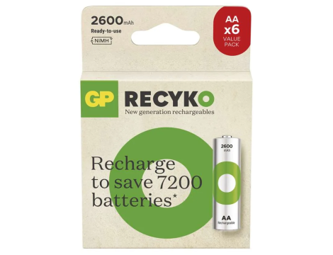 Rechargeable battery R6/AA 2600mAh GP Recyko New B4