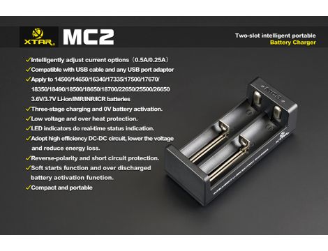 Charger XTAR MC2-C for 18650/26650 USB Li-Ion 2 chanels - 10