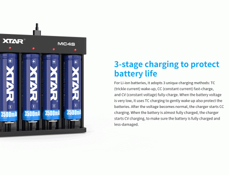 Charger XTAR MC4S for 18650/26650 USB Li-ION/Ni-MH 4 channels - 11
