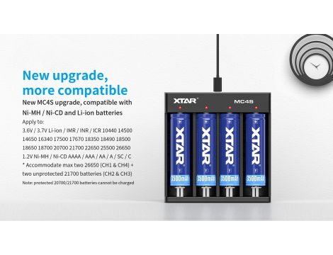 Charger XTAR MC4S for 18650/26650 USB Li-ION/Ni-MH 4 channels - 16