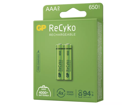Rechargeable battery R03/AAA 650mAh GP ReCyko New - 2