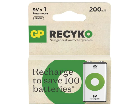 GP Recyko New 6F22/9V 200mAh Series 8,4V